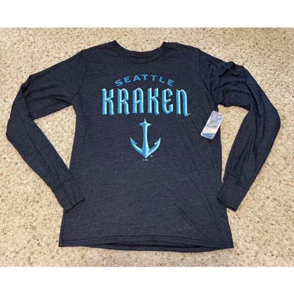 Majestic Tops - Seattle Kraken Women's Majestic Threads Long Sleeve Shirt Size Small S